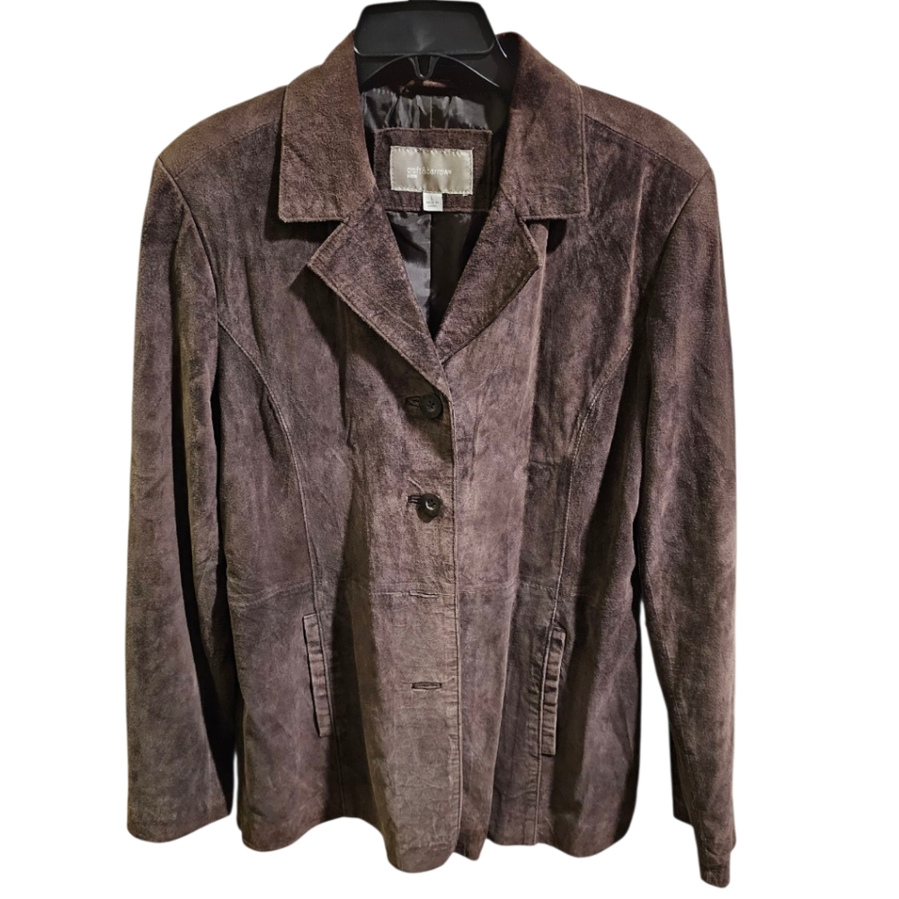 Croft & Barrow Brown Suede Jacket Size L